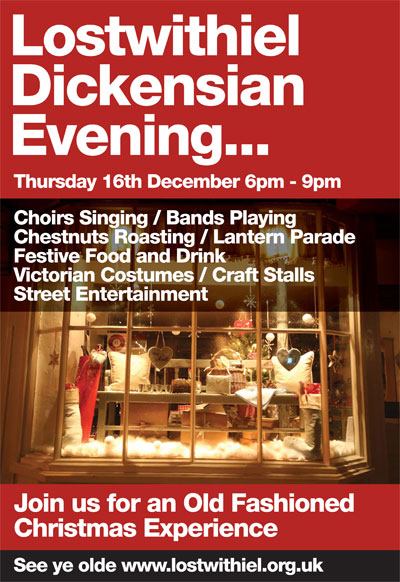 Lostwithiel Dickensian Evening poster