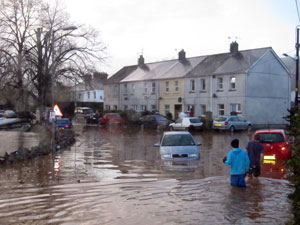 Cars washed down Quay Street