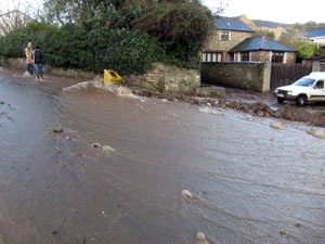 Tanhouse Road turned into river