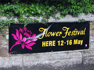 Flower festival banner
