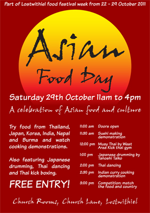 Lostiwthiel Asian Food Day 2011 poster