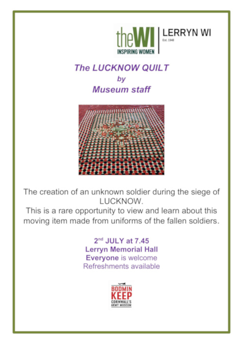 Lerryn WI Talk: The Lucknow Quilt