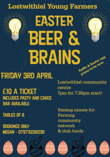 Lostwithiel Young Farmers Easter Beer & Brains