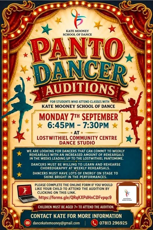 Auditioning dancers for  2026 Lost In Panto.