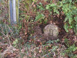 Hillhead boundary stone after being uncovered