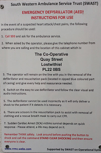 Defibrillator instructions