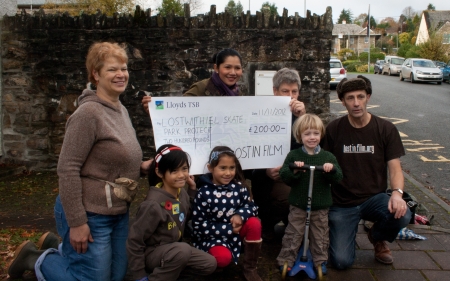 Lost in Film cheque handover to Skatepark project