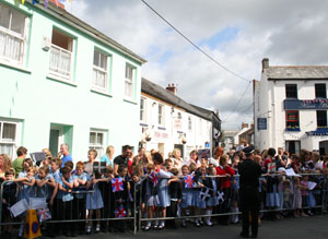 The crowd awaits the royal party