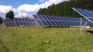 Solar panels at waste water treatment plant in Lostwithiel