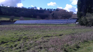 Solar panels at waste water treatment plant in Lostwithiel