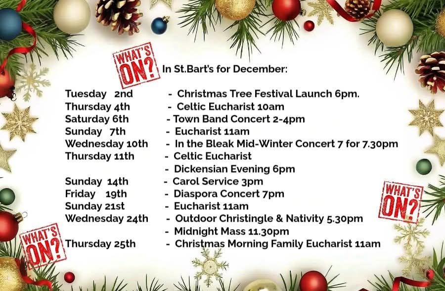 December events at St Barts