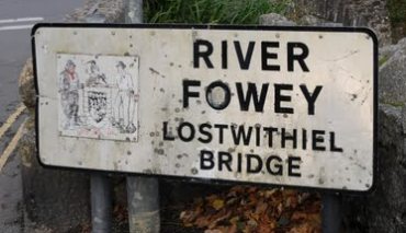 Old Fowey River Sign by Lostwithiel Bridge